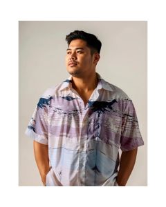 Kemeja Motif Pantai Jumbo XL - 5XL